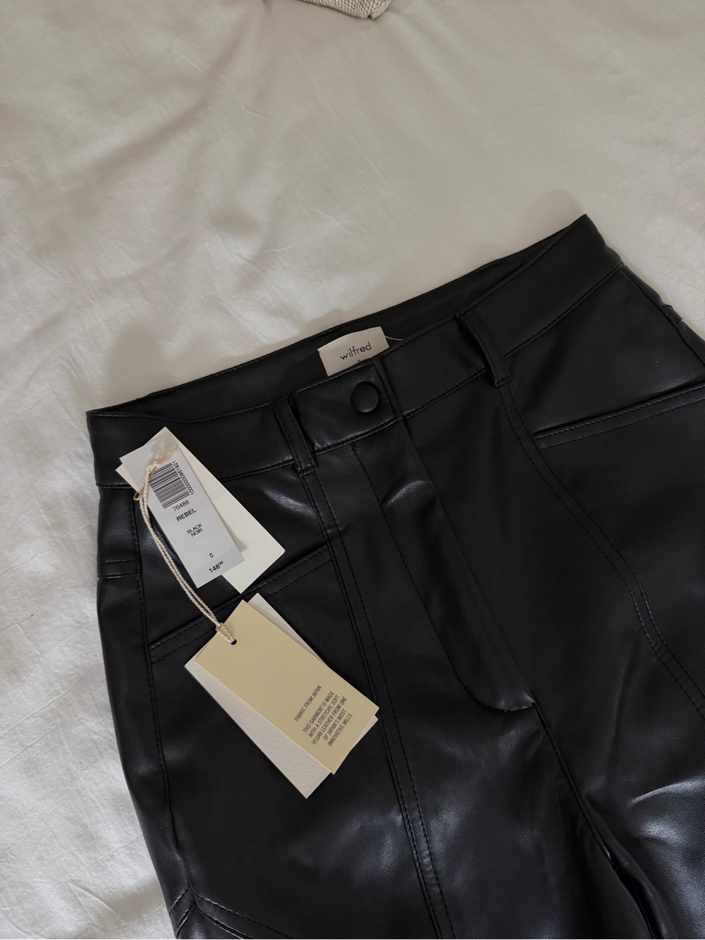 Wilfred Black Faux Leather High-Rise Trousers